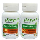 Bitter Melon Forte Capsule 500 mg. 60 Veg. Capsule | Karela (Momordica Charantia) Extract Capsules för män och kvinnor | Ayurvedic Herbal Supplement / läkemedel | 10:1 Forte (2 flaskor av 60 kapslar)