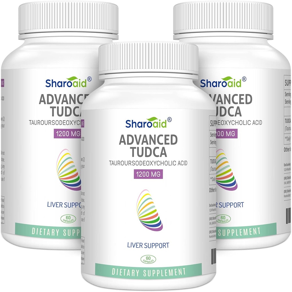 TUDCA Liver Support Supplements 1200 mg-Tredje part Tested-High Strength Formel-Bile Salts för Liver Detox Cleanse-180 Vegan kapslar för lever, Kidney, Gallbladder Health