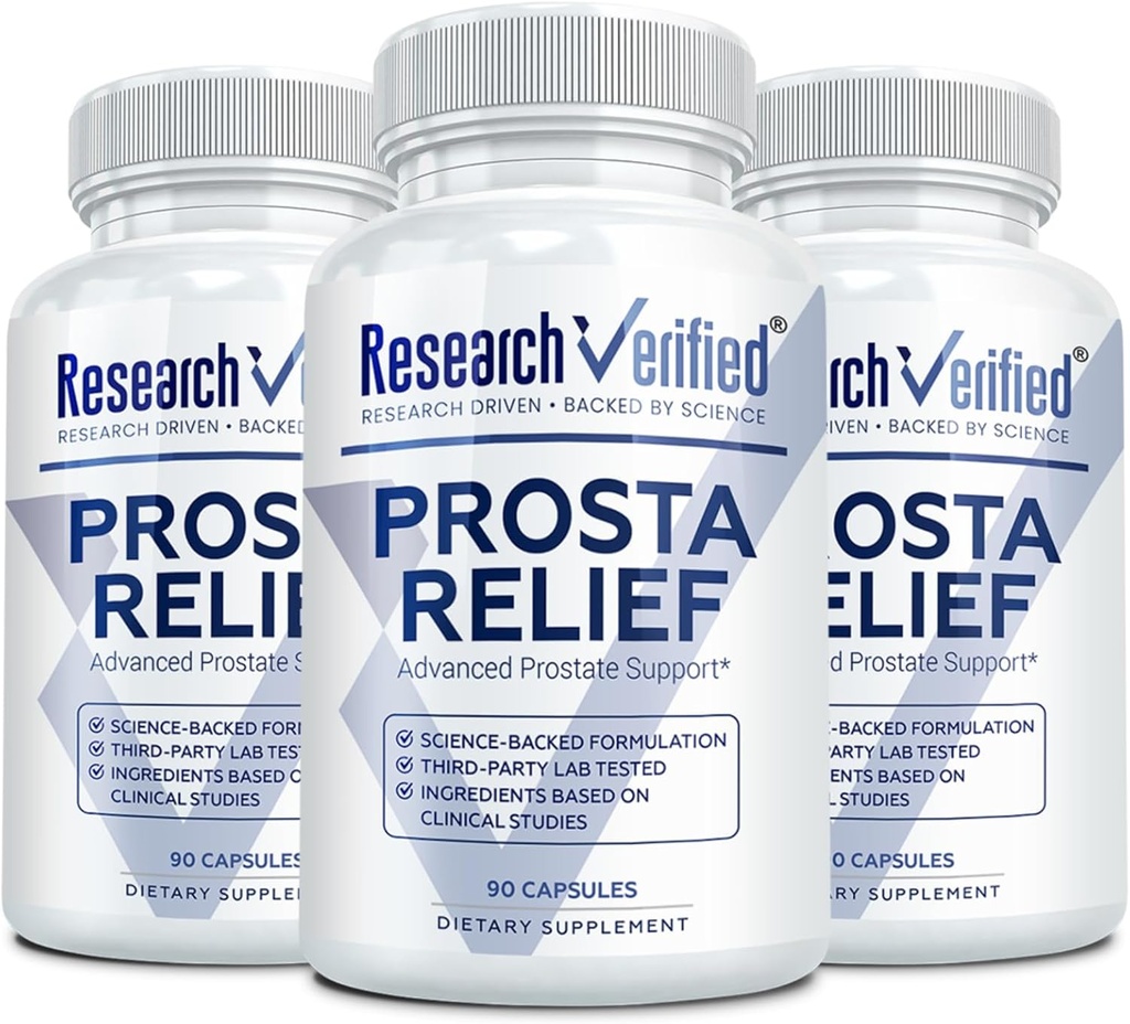 Forskning Verified Prosta Relief - Saw Palmetto och Bioperine - Prostate Health; Bladder & Urinary Health, Drive and Performance; Rena naturliga, 90 kapslar (Pack of 3)