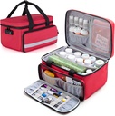 CURMIO Pill Bottle Organizer, Medicine Bag med Lock for Prescription Bottles och First Aid Kits, Red (Patented Design)