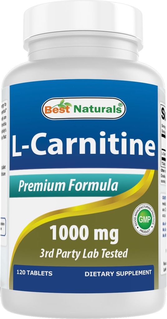 Bästa naturliga L-karnitin Fumarate 1000mg per tablett - 120 greve - ökar cellulär energi