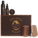 Melanin Kings Beard Grooming Kit för män - Formler med antika afrikanska naturliga ingredienser | Skäggtvätt, olja, Balm, Borste, Comb, Trimming Scissors