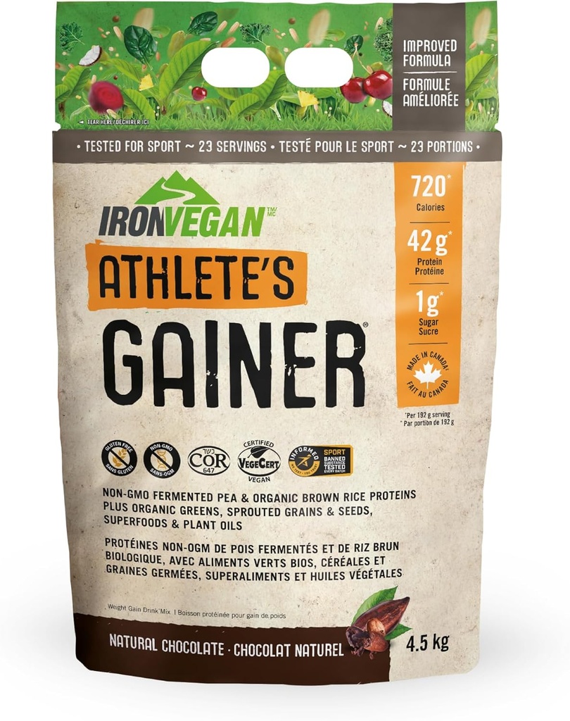 Iron Vegan Athlete's Gainer - Natural Chocolate 4,5 kg