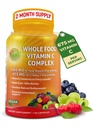Hel mat vitamin C-komplex - 1450mg organiska bär - 675 mg Vitamin C per servering, hög styrka antioxidant & immunstöd med Acerola, Amla och naturliga bioflavonoider - Vegan, icke-GMO, 120 greve