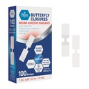 MED PRIDE Butterfly Wound Closure Strips Pack med 100 Sterile Nonstick Hypoallergenic Latex Free Bandages för skär och skador (Medium)