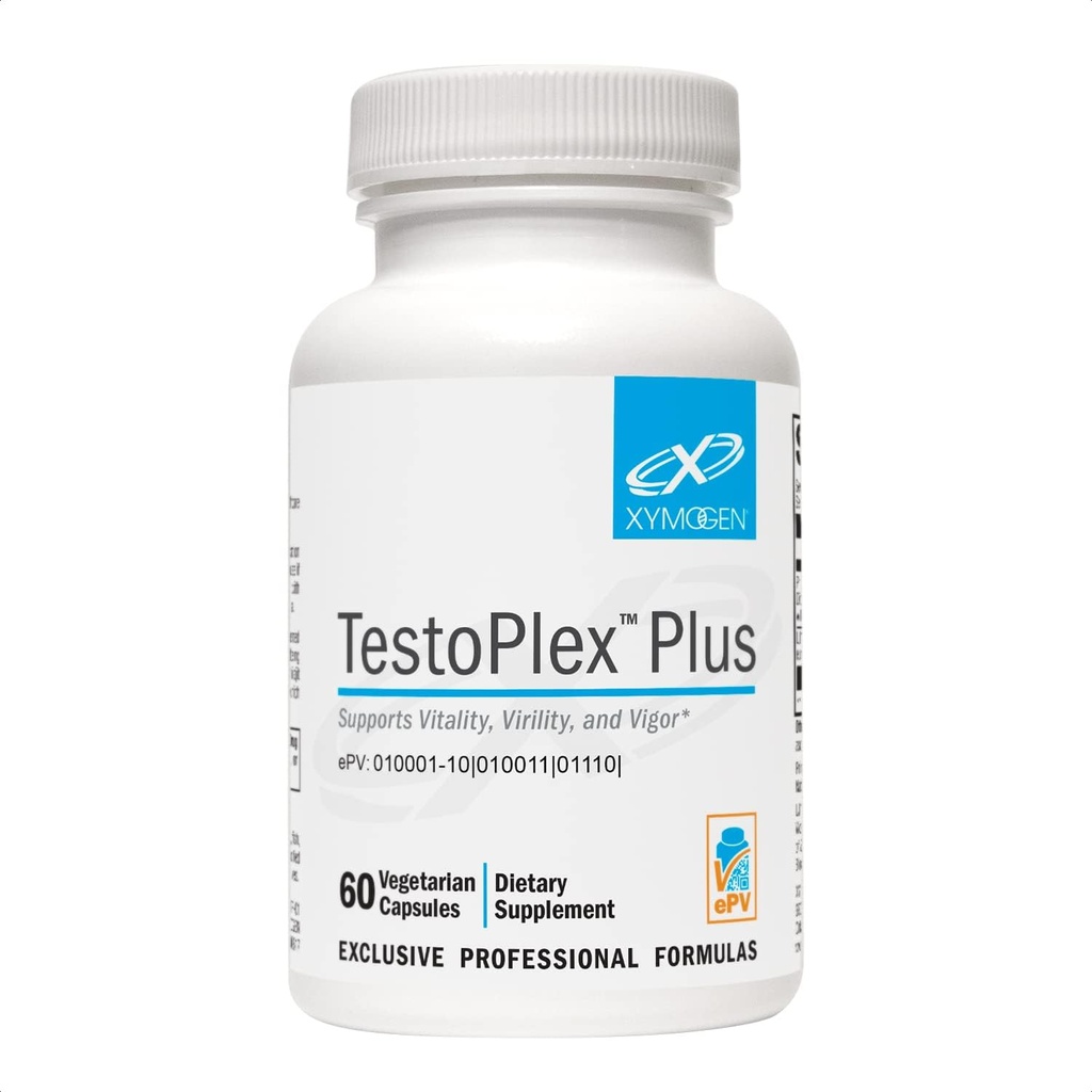 XYMOGEN TestoPlex Plus Testosteron Support för män och kvinnor - Shilajit & Eurycoma Longifolia Supplements - Hjälp till att främja hälsa Libido, prestanda, total vitalitet och kognition (60 kapslar)