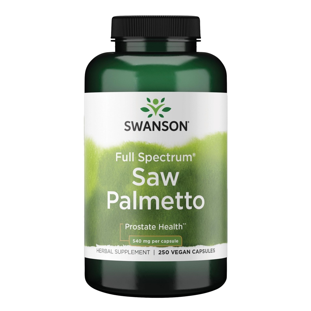 Swanson Saw Palmetto - Herbal Supplement Promoting Male Prostate Health Support - Natural Hair Supplement & Urinary Health Support (540 mg 250 kapslar)
