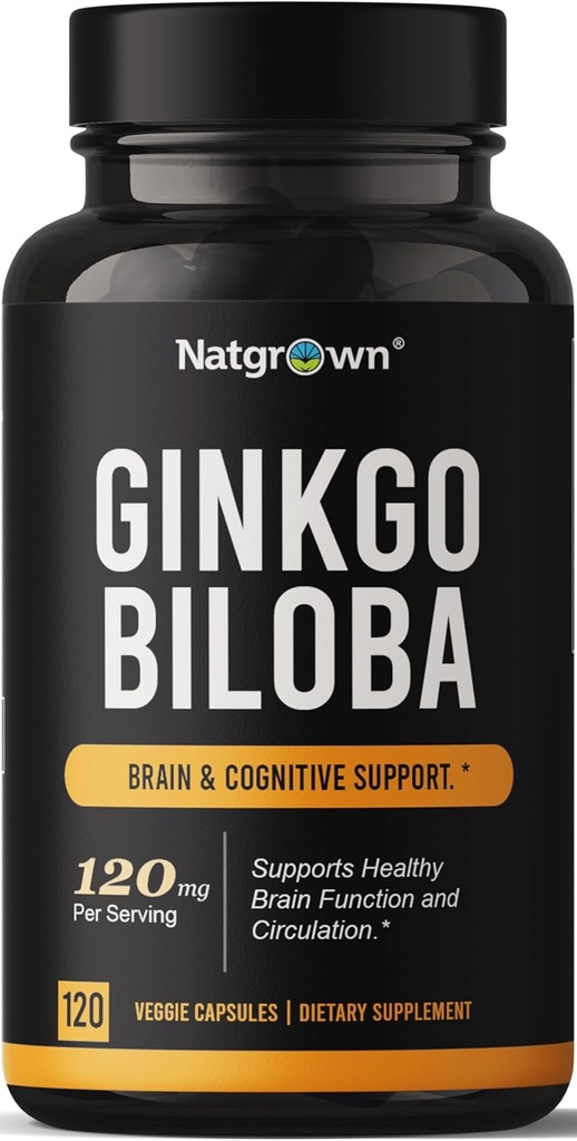 Natgrown Ginkgo Biloba 120mg - Extra styrka Ginkgo Biloba Extract Capsules - 120 greve