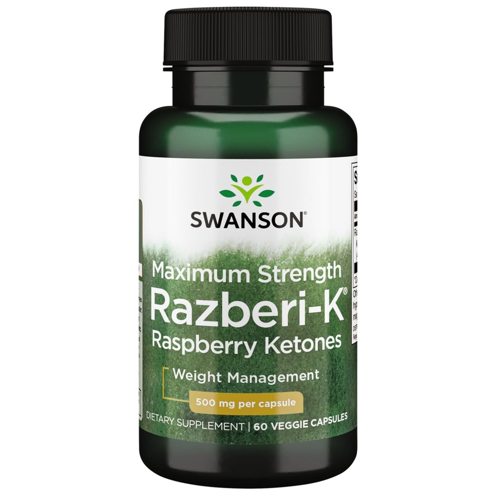 Swanson Maximal Styrka Razberi-K 500 Milligram 60 Veg kapslar