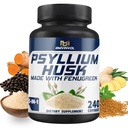 BMVINVOL Psyllium Husk Capsules Fiber Supplement med Fenugreek, gurkmeja, Ginger, Black Pepper - Stöd Digestive System, Intestinal Health - 240 greve för 4 månaders leverans