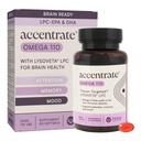Omega 110 w/LYSOVETA LPC | EPA & DHA Supplements for Brain & Retina Health | Fokus, uppmärksamhet, minne, humör och vision | 6X Högre Absorption än fiskolja | Hög Potency Omega-3 LPC-DHA