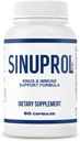 Mizzle SinuProl Nasal & Immune Support Supplement med Quercetin med Bromelain, idealiskt alternativ för personer som litar på naturlig sinus Decongestant, Sinus Rinse eller naturlig antihistamin, 60 kapslar