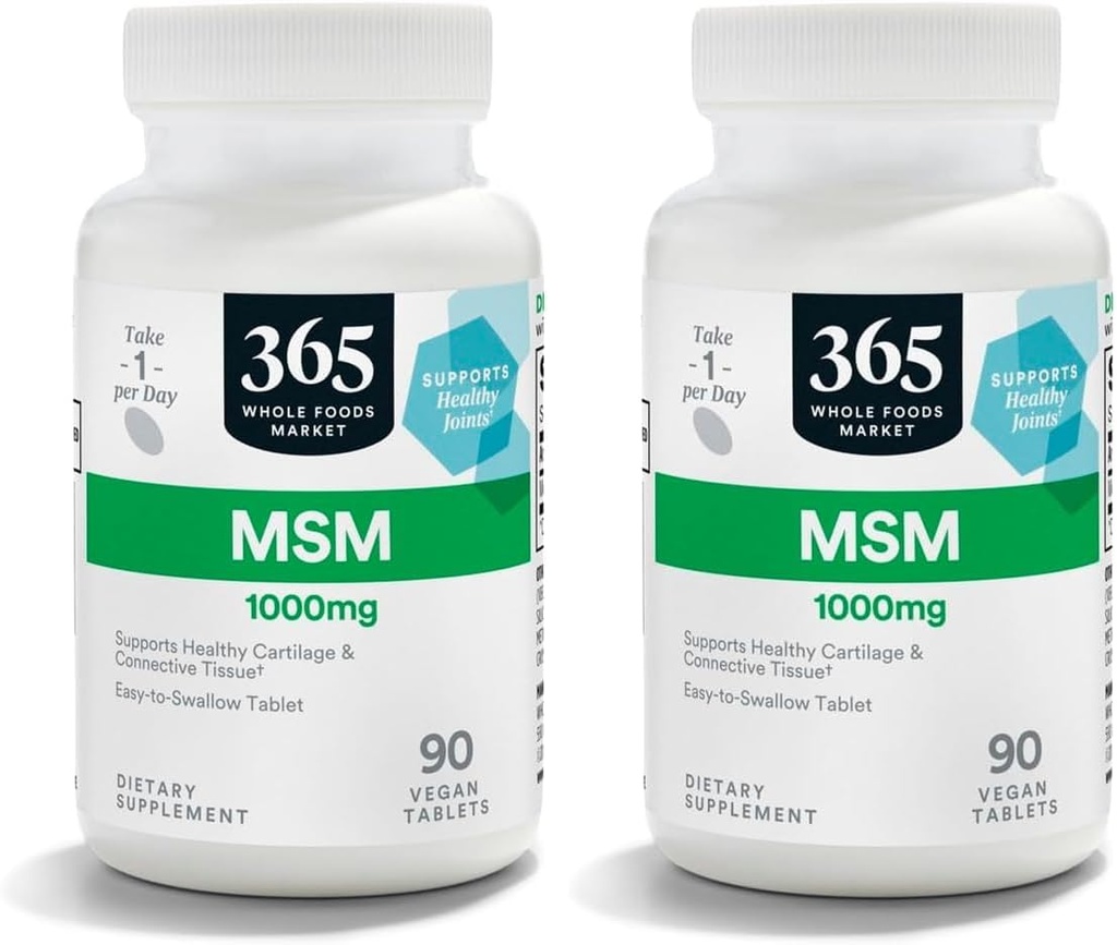 365 av Whole Foods Market, MSM 1000Mg, 90 tabletter (Pack of 2)