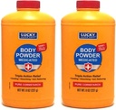 2 pc Body Powder Medicated 8 oz | Triple Action Relief 100% Talc-Free | Body Powder för Body Odor Sweat & Moisture | Medicated Protecting Powder | Anti-Itch | Hudskyddsmedel | Menthol och Zink Oxide