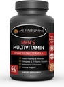 Me First Living Mäns dagliga multivitamin/multimineral med vitamin A, C, E, D, B1, B2, B3, B5, B6, B12, Magnesium, Biotin, Spirulina, Zink och mer - 60 multivitaminer