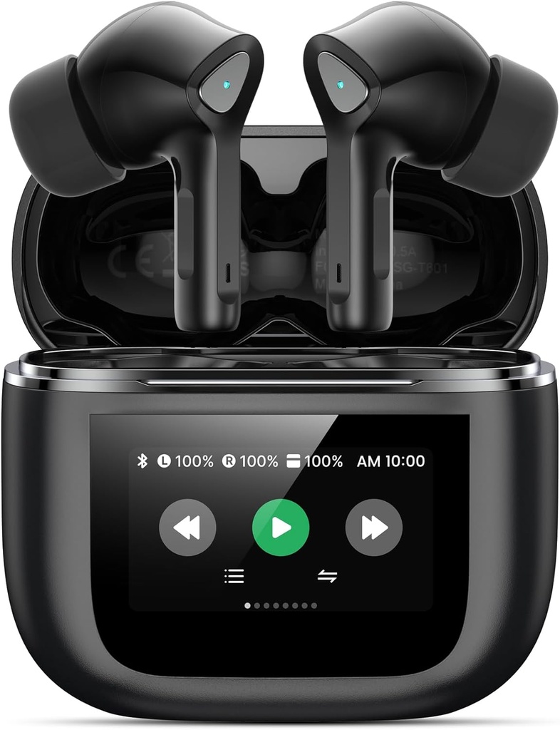 Wireless Earbuds Bluetooth 5.3 Hörlurar 50H Playtime Deep Bass Stereo Ear Buds med Mic IPX7 Vattentät Komfort Lätt i öron hörlurar för Pad Android / iPhones Gåvor för Kvinnor Män