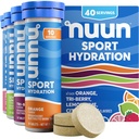 Nuun Sport Electrolyte tabletter med Magnesium, Calcium, kalium, klorid och natrium, Gluten Free & Vegan, blandade smaker, 4 Pack (40 portioner totalt)