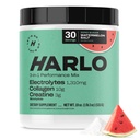 Harlo - Vattenmelon Salt Electrolyte Drink Mix w / Bovine Collagen & Kreatin - Kreatinmonohydratpulver - Energidryckspulver - Pre Workout Powder - Sugar Free Energy Drinks - Post Workout Recovery