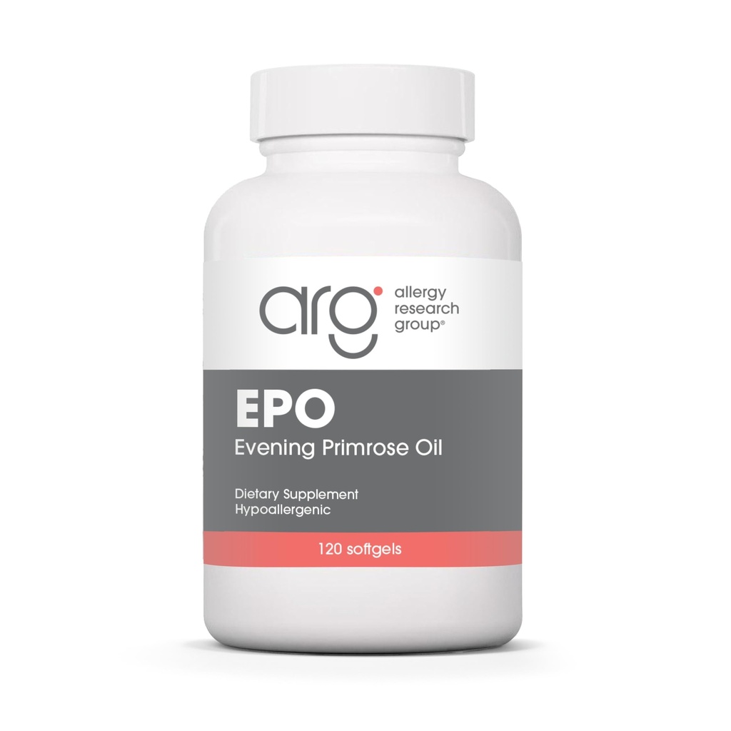 Allergy Research Group EPO - Evening Primrose Oil för män och kvinnor, för torra ögon, Omega-6, GLA Gamma-Linolenic Acid, 500mg Supplement - 120 greve