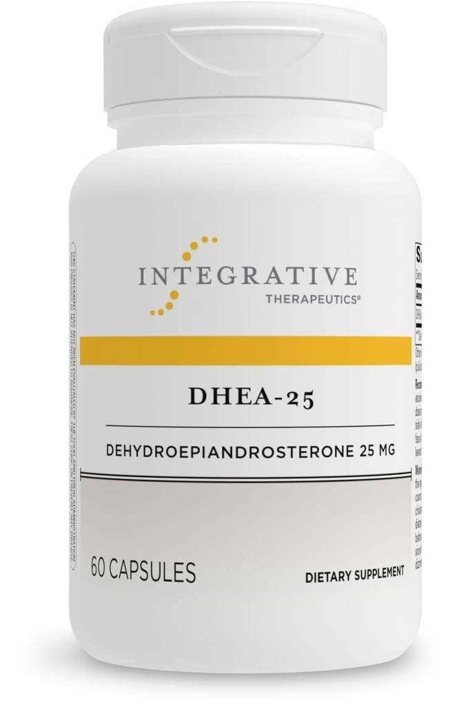 Integrativ terapeutik DHEA-25 - Stöd tillskott för män och kvinnor - Stöd - Vegan, Gluten-Free & Dairy-Free - 60 kapslar (60 portioner)