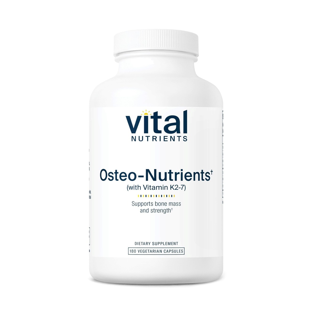 Vital Nutrients Osteo-Nutrients | Vitamin K2 + D3, Calcium och Magnesium för ben- och hjärtsupport * | Vegetariskt tillskott | Gluten, Dairy, Soy Free | 180 kapslar