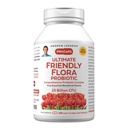 ANDREW LESSMAN Ultimate Friendly Flora Probiotic 240 Capsules - 25 miljarder CFU, omfattande blandning av fem probiotiska stammar, kraftfull immun och Digestive Support. Probiotika för kvinnor eller män