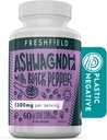 Freshfield Ashwagandha med Black Pepper. Vegan Friendly Supplement för Adrenal Fatigue Support, Muscle Memory, Thyroid och styrka. Alla naturliga 1300mg kapslar