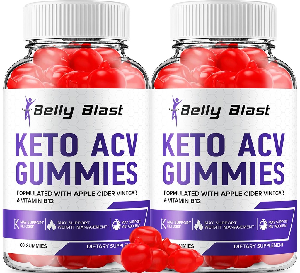 (2 Pack) Belly Blast Keto ACV Gummies - Avancerad Formel Belly Blast Keto Plus ACV Gummies Apple Cider Vinegar, Weight Management, BellyBlast ACV Dietary Supplement Reviews Män Kvinnor (120 Gummies)