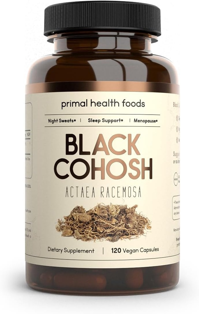 Organisk svart cohosh 1000 mg 60 portioner | Menopaus, nattsvett och sömnstöd | Vegetarisk, organisk, icke-GMO & Glutenfri