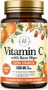 Vitamin C Supplement 1000mg - Extra styrka med Rose Hips Bioflavonoider - Sugar Gratis Vitamin C Chewable Pills, Naturens Vit C för Immune Support & Antioxidant Skydd - 120 Tabletter