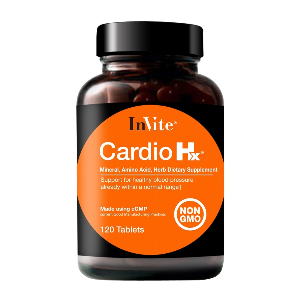 InVite Health Cardio Hx® - Stöd för cirkulation, hjärta och kardiovaskulär hälsa - innehåller magnesium, taurin, Hawthorn Berry - 120 tabletter (2-pack)