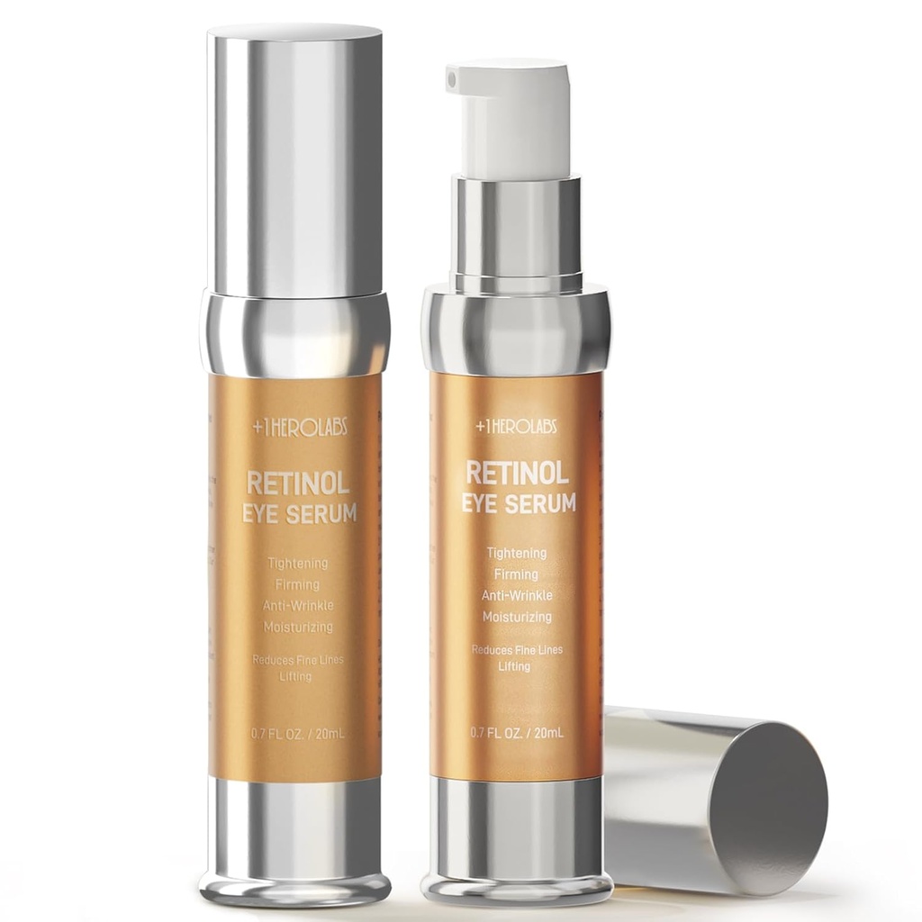 Retinol Eye Cream för Anti-Aging & Wrinkles - Firming, Hydrating & Repairing Eye Serum med Niacinamide, Hyaluronic Acid, Vitamin E & Bifida Ferment Lysate, 0.7 Fl Oz (Pack of 2)