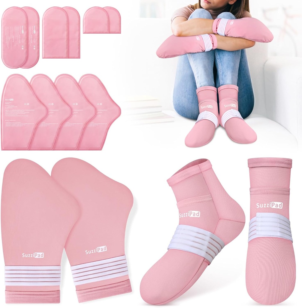 SuzziPad Cold Therapy Socks and Gloves for Chemotherapy, Chemo Must Haves for Women and Man, idealisk för lugnande hand och fot obehag, S/M