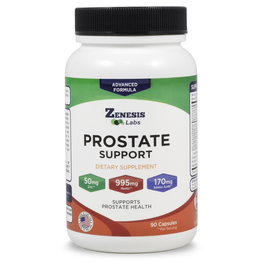 Zenesis Labs Prostate Health med Saw Palmetto - 90 kapslar - Också med Zink, koppar, Pumpkin Seed, Burdock Root, Aminosyror och andra extrakt - 45 Day Supply