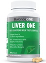 Balance ONE Liver Support Supplement with Milk Thistle Extract, Dandelion Root & Molybdenum – Natural Liver Cleanse, Repair & Detox för Män & Kvinnor – Vegan Capsules, 1 Month Supply – Liver One