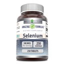 Fantastiska Formler Selenium Supplement | 100 Mcg Per Servering | 250 tabletter | Icke-GMO | Gluten Free | Made in USA