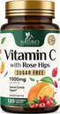 Vitamin C Chewable 1000mg - Extra styrka antioxidanter för kraftfull immunstöd w / vitamin C & Rose HIPS - Potent Dietary VIT C Chews Supplement, naturlig orange smak, Vegan, icke-GMO - 120 tabletter