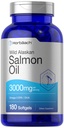 Horbäach Wild Alaskan lax fiskolja | 180 Softgel kapslar | Glutenfri, icke-GMO | Hög styrka | Utmärkt källa av Omega-3 fettsyror EPA och DHA