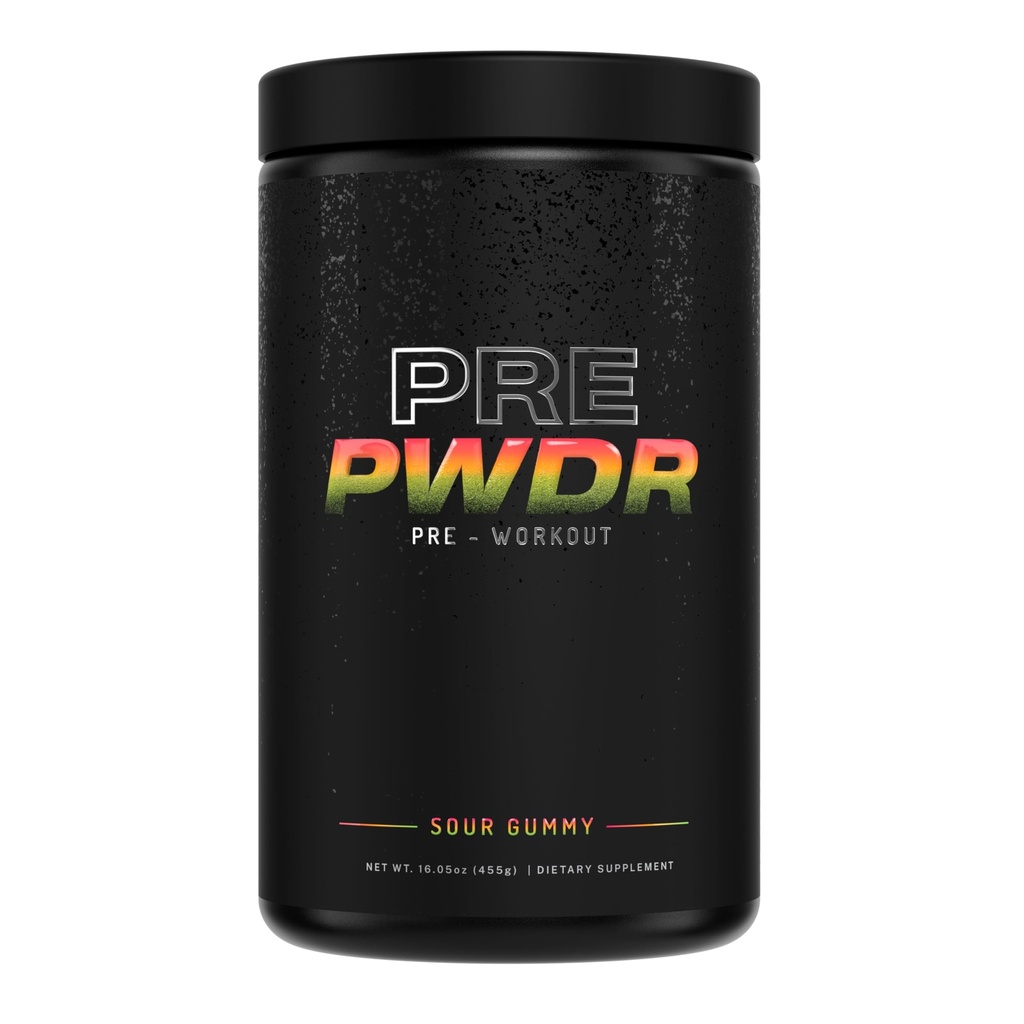 PWDRS Pre-Workout Powder, All Natural Pre Workout för energi, pump, uthållighet och styrka, med koffein (Sour Gummy)