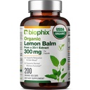 Biophix Lemon Balm Capsules USDA Organic 20:1 Extract 300 mg 200 Veggie Caps - Kognitiv Hälso Stress Sleep Mood Stöd naturliga växtbaserade tillskott