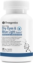Trexgenics Dry Eyes & Blue Light Support En gång Daglig Vegetarisk Formel med Lutein 10mg, Zeaxanthin 2mg, Bilberry, Ginkgo, Pine Bark, Vitamin C, Zink & Vitamin A (30 Veg Capsules)