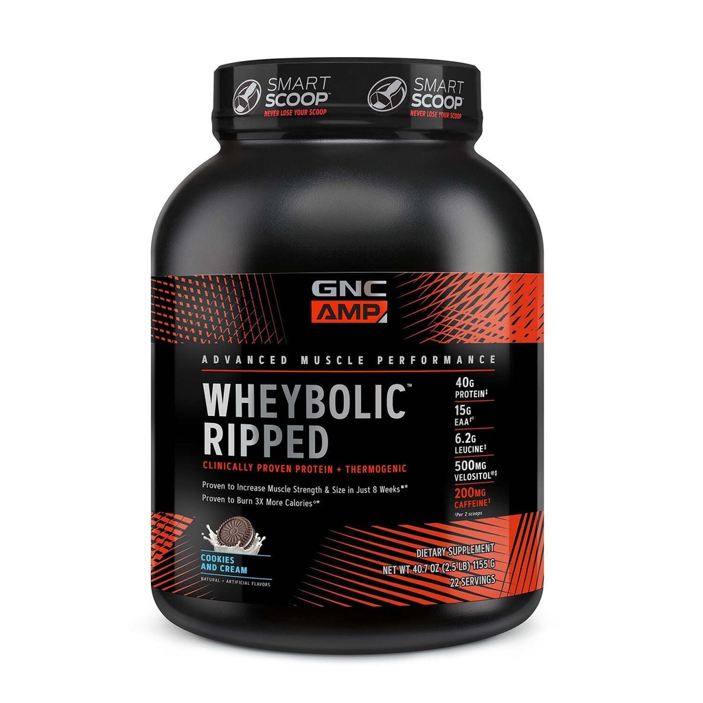 GNC AMP Wheybolic Ripped - Cookies och Cream (22 portioner)