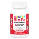 KidStar Nutrients BioFe Pure Iron Chewables for Kids & Adults, Sweet Blast, No Sugar, Sweetened med Xylitol, 120 Chewable tabletter