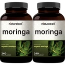 NatureBell Pure Moringa Capsules 8.000mg Per Serving (2 Pack) | Made with Moringa Powder Organic, 480 Capsules - Green Superfood, Skin Health och Immune Support - Non-GMO, Gluten Free, 8 Month Supply