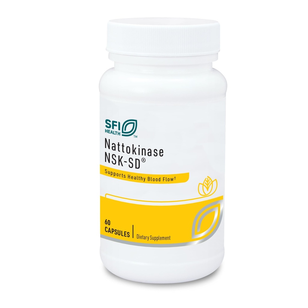 Klaire Labs SFI Health Nattokinase NSK-SD - Proteolytisk enzym för kardiovaskulärt stöd, Dairy & Gluten-Free (60 kapslar)