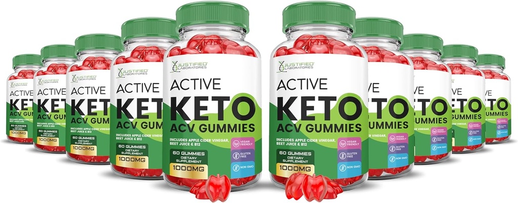 (10 Pack) Aktiv Keto ACV Gummies Advanced Formel 1000MG ActiveKeto Keto Gummies Apple Cider Vinegar Formulerad med Pomegranate Beet Juice Powder B12 Vegan Non GMO 600 Gummys