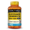 MASON NATURAL Glukosamin Chondroitin 1500/1200 med vitamin C, stöder gemensam hälsa för normal flexibilitet och rörlighet *, 100 kapslar, 1 månads leverans