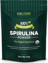 Organic Spirulina Powder (16 Ounce): Naturligtvis Vegan, levererar folat, vitamin B12, järn, Omega fettsyror, GLA, Beta Carotene, klorofyll, Aminosyror