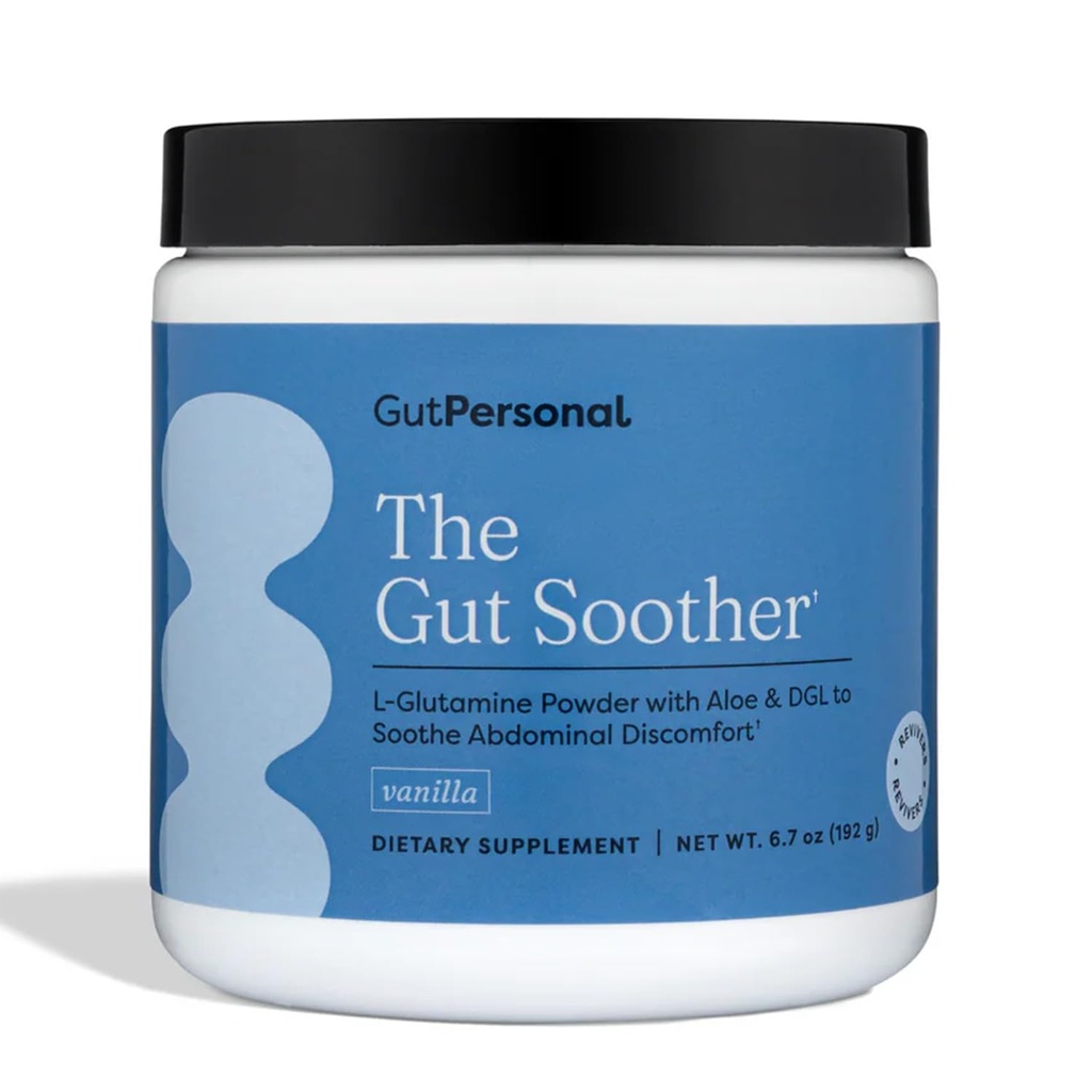GutPersonal The Gut Soother L-Glutamine Powder Supplement: Återställ Gut Lining, Soothe Digestive Discomfort medan du främjar övergripande Gut Health, 30 portioner (Vanilla)