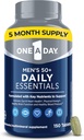 En Dag Mäns Multivitamin 50 + Dagliga Essentials | Multivitamin för Män 50 Plus stöder immunhälsa, Hälsosam hjärnfunktion och fysisk energi | Vitaminer för Män med vitamin C & Zink, 150 greve